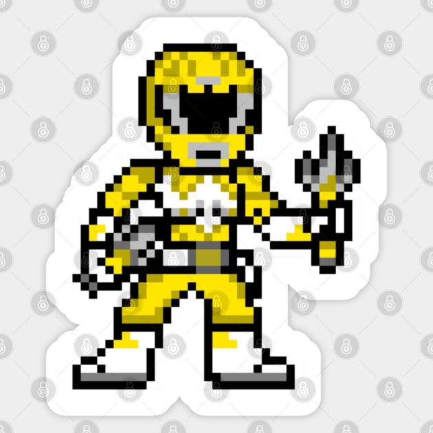 Yellow Ranger Pixel Sticker by Javier Casillas